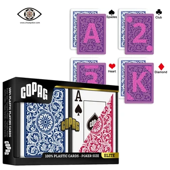 Карти за игра с инфрачервена маркировка за UV-четец Copag PokerSize Jumbo Index Луксозен комплект двойно тестета Magic Против Cheating Poker