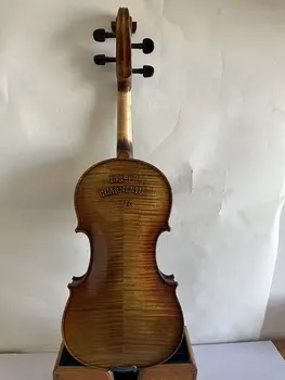 Цигулка 4/4 Гварнери модел 1742 пламенеющий клен отзад смърч отгоре ръчна дърворезба K3129