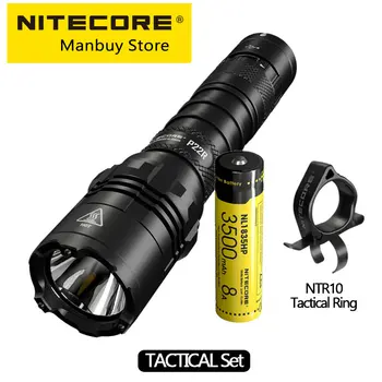 Продажба на Nitecore P22R Тактически Фенер + 3500 mah 18650 Батерия USB-C, Акумулаторна батерия 1800 Лумена Военен Фенер за самозащита