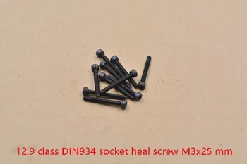 High-performance винт от легирана стомана DIN912 M3x25 винт 12,9 клас винт за заздравяване с шестоъгълни глави 10 бр.
