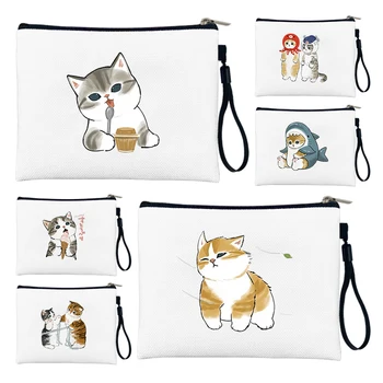 Дамски козметични чанти с красиви котки и домашни принтом, дамски косметичка, комплект за миене на съдове, пътен органайзер, чанта за тоалетни принадлежности