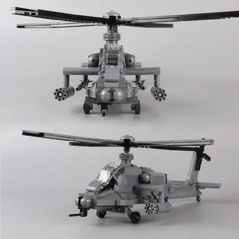 MOC AH-64 Модел самолет, строителни блокове, военната серия, американска колекция от самолети Apache, украшение, детска играчка 
