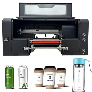 Универсален UV DTF принтер формат А3, 30 см, бяло мастило, лак, 2 в 1, рулонная фолио-стикер за търговия на едро печат
