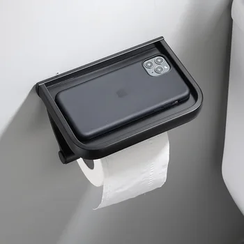 Държач за тоалетна хартия от неръждаема стомана, монтиране на стена за баня, държач за тоалетна хартия, държач за телефон, рафт за кърпи, Аксесоари