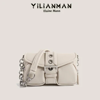 Дамска чанта YILIANMAN на едно рамо, чанта за подмишниците, дамски 2023 нова чанта-тоут, плиссированная чанта през рамо с нишов дизайн