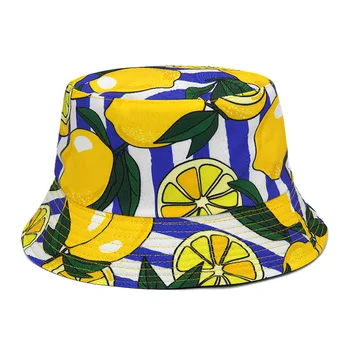 2023 Панама за мъже и жени, панама, ежедневни шапки-боб с плодов принтом и лимон, градинска облекло, шапки в стил хип-хоп, лятна шапка на рибаря
