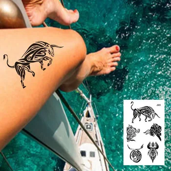 1БР НОВИ 24 модел Боди-Арт Ръка крак Временна Татуировка Стикер Бик Нгау Тау Рога Фалшиви стръмни мъжки Черни татуировки на Множество стилове taty