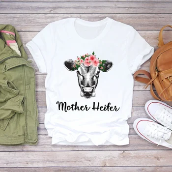 Тениска Mother Heifer, Кавайная Тениска с Изображение, Авокадо и Лък за момичета, Дамски Дрехи, 2022, Летни Потници, Тениски, Дамски Риза в стил Харадзюку
