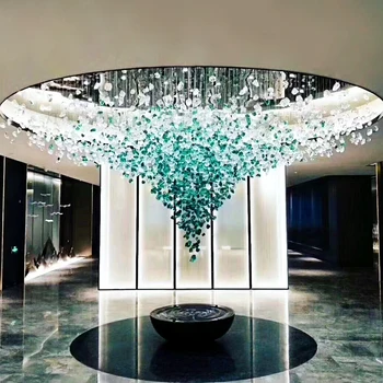 Модерен Камък Crystal led полилей за хола фоайето на голям, луксозен хотел Cristal тела закрит начало декор висящи лампи