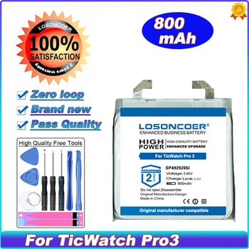 LOSONCOER 800 ма SP492929SI Умни Часовници Батерия За TicWatch Pro 3 TicWatch Pro 3 4G Спортни WH11013