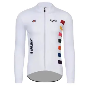 2023 нова пролет-есен облекло Rapha white rainbow за конна езда, планинско МТВ велосипед с дълъг ръкав за езда