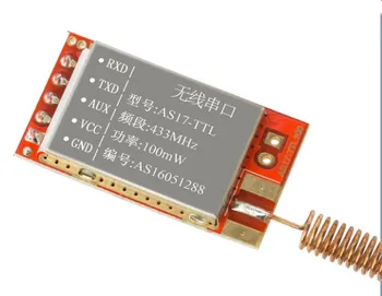 AS17-TTL-TH SI4438 433 Mhz промишлен безжичен сериен порт 433 М ниска безжичен модул DTU RTU прозрачен транс