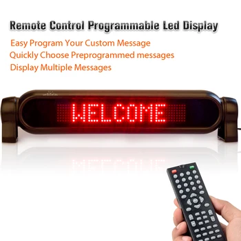 12 led авто електронен знак, програмируем, дистанционно управление, огледален текст, led панела на дисплея, движещ червено съобщение, поддръжка на множество езици