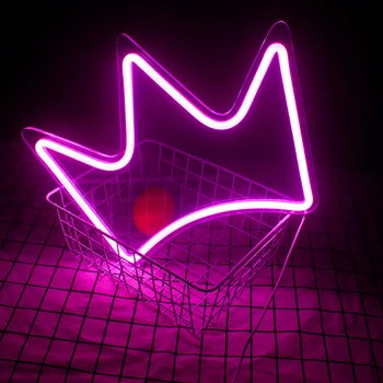 Ineonlife Неон Led Табела Короната на Кралица Дизайн USB Захранване Розово Момиче Стенно Изкуство и Бар на Магазина Вечерни Кавайный Декора на Стените на Стаята