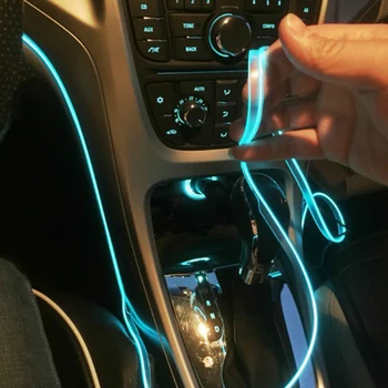 аксесоари за интериор на автомобила 5 м Атмосферни лампа EL линия студена светлина с USB декоративна конзола на арматурното табло, САМ Автоматично led осветление