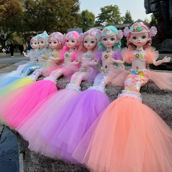 Сладка кукла-русалка Bjd с лека поющей музикална песен, 12-инчови детски играчки-русалки, съвместна подвижната кукла-русалка, играчка-одевалка, подарък за момичета