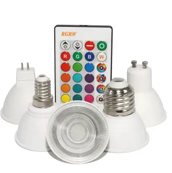 RGB Крушка E27 LED Smart Лампа 220V Цветни Лампи E14 Цветна Светлина MR16 Прожектор GU10 Атмосфера Лампара За Домашен Декор