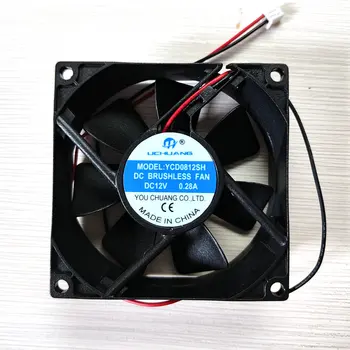 Нов YCD0812SH DC12V 0.28 A 80*80*25 мм, 2-линеен вентилатор за охлаждане