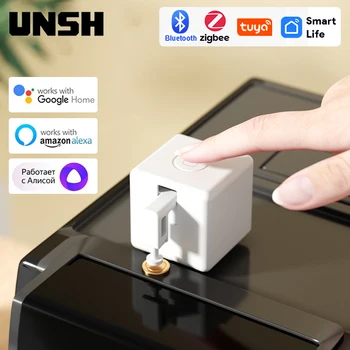 Sasha Zigbee Smart Fingerbot Плюс Бутон за Превключване Тласкач Докосване на Лоста Fingerbot Smart Life Control Работи с Алекса Google Home Alice