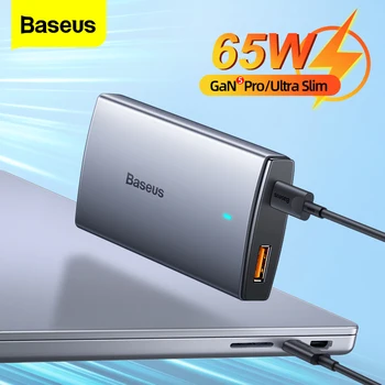 Зарядно Устройство Baseus 65W GaN 5 Pro USB C Бързо Зареждане на QC 4.0 PD 3.0 Бързо Зареждане на Преносими Зарядно Устройство, USB Type C За iPhone 14 13 MacBook