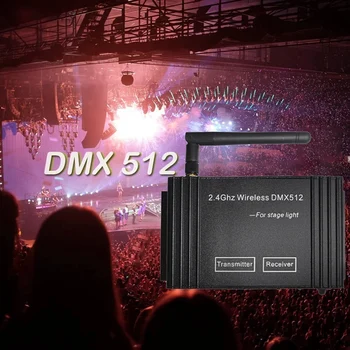 DMX512 Безжичен предавател 2,4 G ISM 126 Band 9-12 dc 500 мА мин 20 стока за управление на led осветление сцена