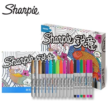 18 цвята / комплект, маркер Sharpie Sharp, маслен маркер, набор от художествени професионални бои, цветен маркер cartoony