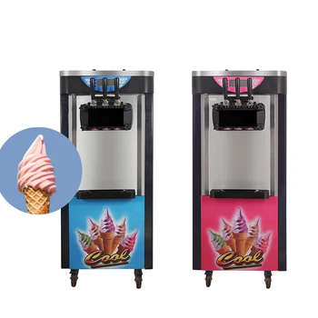 Машина за сладолед, висококачествена професионална машина за сладолед, машини за замразено кисело мляко с 3 вкусове, многофункционална, подходяща за семейство