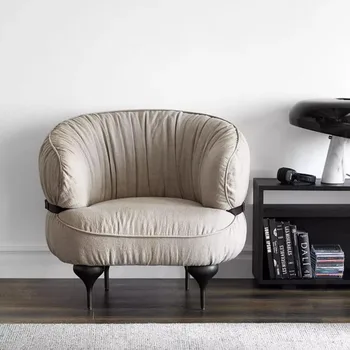 Акцент Модерни Дизайнерски стол скандинавски акцент Релаксираща мързеливи стол за спални, стол за почивка, за четене, удобни мебели за интериора, мебели за дома DWH