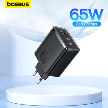 Baseus 65 W GaN Зарядно Устройство PD Charge Type C PD USB Зарядно Устройство за Подкрепа PD 3.1 QC PPS Джобно Бързо Зарядно За Лаптоп, iPhone 14 13