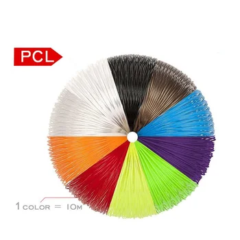 PCL 1,75 мм, конец от 5 м за захранване на 3D дръжка Материал за нискотемпературен печат в Различни цветове на 3D писалка за рисуване завита нишка