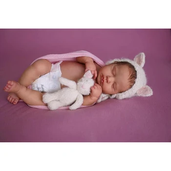 19-инчов силиконова vinyl кукла-реборн за цялото тяло, размер на новороденото бебе, кукла Loulou, 3D кожа, висококачествен подарък с шапка и играчка
