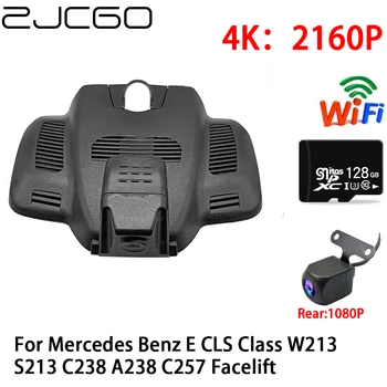 ZJCGO 2K 4K Автомобилен Видеорекордер Dash Cam Wifi Предна Камера за Обратно виждане 2 Обектив 24 за Mercedes Benz E CLS Class W213 S213 C238 A238 C257 Лифтинг на Лицето