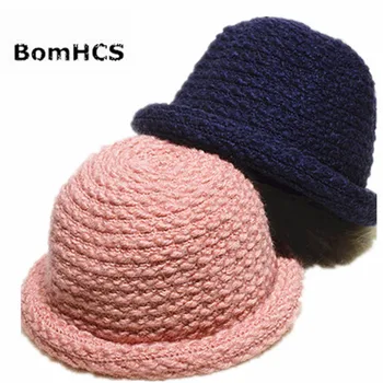 BomHCS Мила жена шапчица-фрикаделька с купол, есен-зима, топло вязаная шапка ръчна изработка, рибарска шапка, официалната шапка, шапка