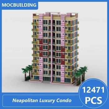 Неаполитанска Луксозен Модел на Етажната собственост Moc Строителни Блокове Сам Събрание Тухли Градска Архитектура Забавни Детски Играчки, Подаръци 12471ШТ