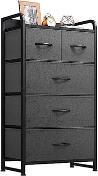 Скрин с 5 чекмеджета - Кула за съхранение на нещата голям капацитет, Органайзер за спалня, всекидневна и гардероби - Здрава стомана