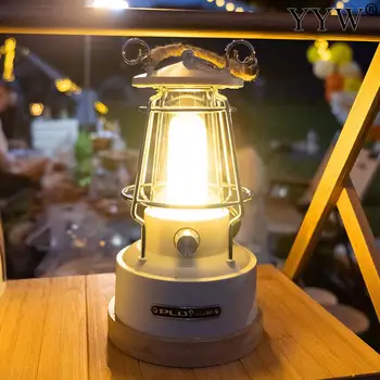 Лампа за къмпинг с led светлина, акумулаторна метални и пластмасови портативна ръчна лампа за пешеходен туризъм на открито със зареждане от Usb