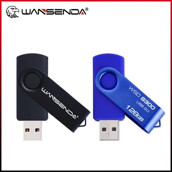 WANSENDA Въртящи се на USB Флаш устройство е Метален Флаш памет 16 GB 32 GB 64 GB 128 GB, 256 GB Карта Флаш памет 4 GB 8 GB USB 2.0 Memory Stick