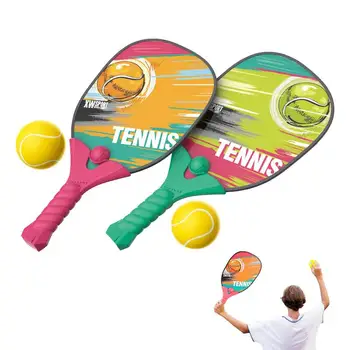 Детска тенис ракета за начинаещи Спорт на открито Смешно топката за бадминтон в закрито Здрава плажна играчка за обучение Набор от тенис ракети за детска градина