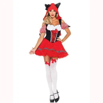 Женски костюм Червената Шапчица на Хелоуин, фантазийный халат за моминско парти, детска форма за cosplay, костюмиран