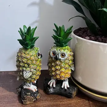 Скъпа сова във формата на ананас, творчески фигури от смола ананас, фигурки ананас във формата на бухал, малък градина