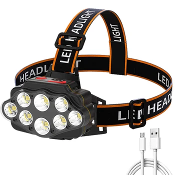 Led налобный фенер, практически фаровете, USB акумулаторна фенерче, водоустойчив лека нощ за възстановяване след рибарска екипировка