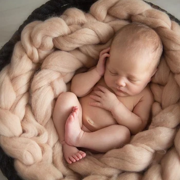 INS Реквизит за снимки на новородени в скандинавски стил, увит обрат-одеяло, аксесоари за детска студия, ръчно изработени аксесоари, представляващи