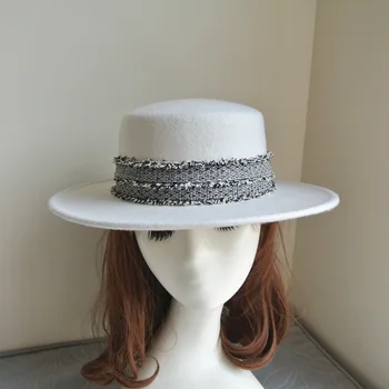 Жена британски цилиндър, летни мъжки шапки, шапка, domo, джаз новост, безплатна доставка, луксозна фетровая шапка за момичета, дамски модни елегантна шапка