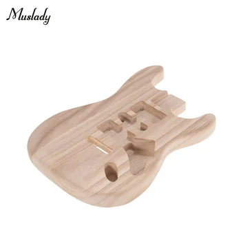 Muslady ST01-TM Недовършена корпус на китара, ръчно изработени, корпус електрически китари от орехово дърво, резервни части за китарен багажника