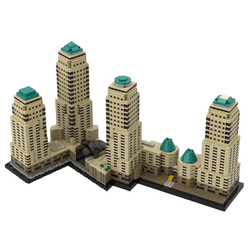 Оторизиран MOC-125137 1/1000 Световен финансов център на голяма модулен модел на сградата Строителни блокове набор от детски играчки (3947 бр.)