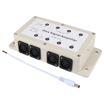 1 бр. Dc 12-24 В 8-канален изход Dmx Dmx512 led контролер с Усилвател на сигнала Пластмасова ивица на опаковка за домашно оборудване