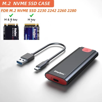 KingSpec M2 NVMe SSD Калъф за твърд диск 10 gbps M. 2 NVME SSD към USB 3.1 Корпус Type-A-Type-C Кабел за M. 2 SSD С OTG
