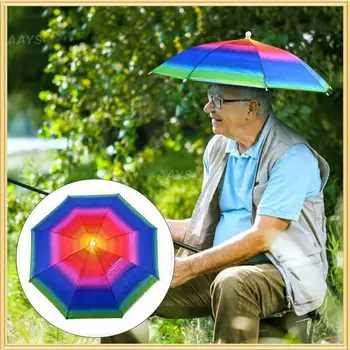 Открит сгъваем чадър за риболов, лек слънчев чадър от слънцето с еластична капак, розова водоустойчива многоцветен шляпная шапка