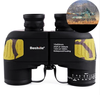 HD военен бинокъл 10x50 Водоустойчив далекомер телескоп учене през целия живот за нощно виждане с висока мощност XP8 плаващ за лов и къмпинг