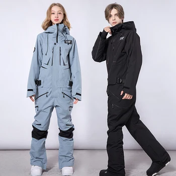2023 Зимна едно парче зимна костюм за мъже, уличен водоустойчив топъл ски гащеризон, женски ветрозащитный планински сноуборд, дамски дрехи